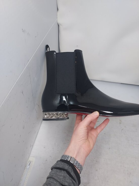 CHRISTIAN LOUBOUTIN MENS Black Roadyrocks Patent Leather Chelsea Boot main image 6